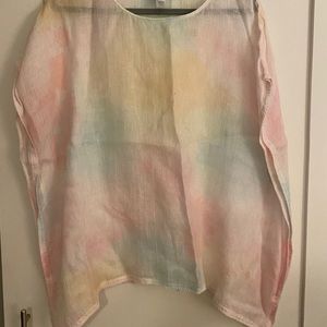 J.Jill tie dye gauzy poncho